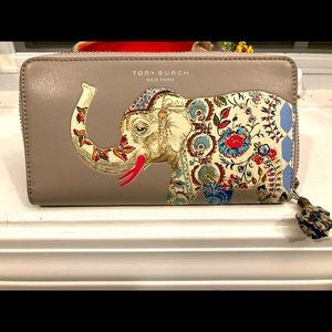 Continental Tory Burch Elephant Wallet